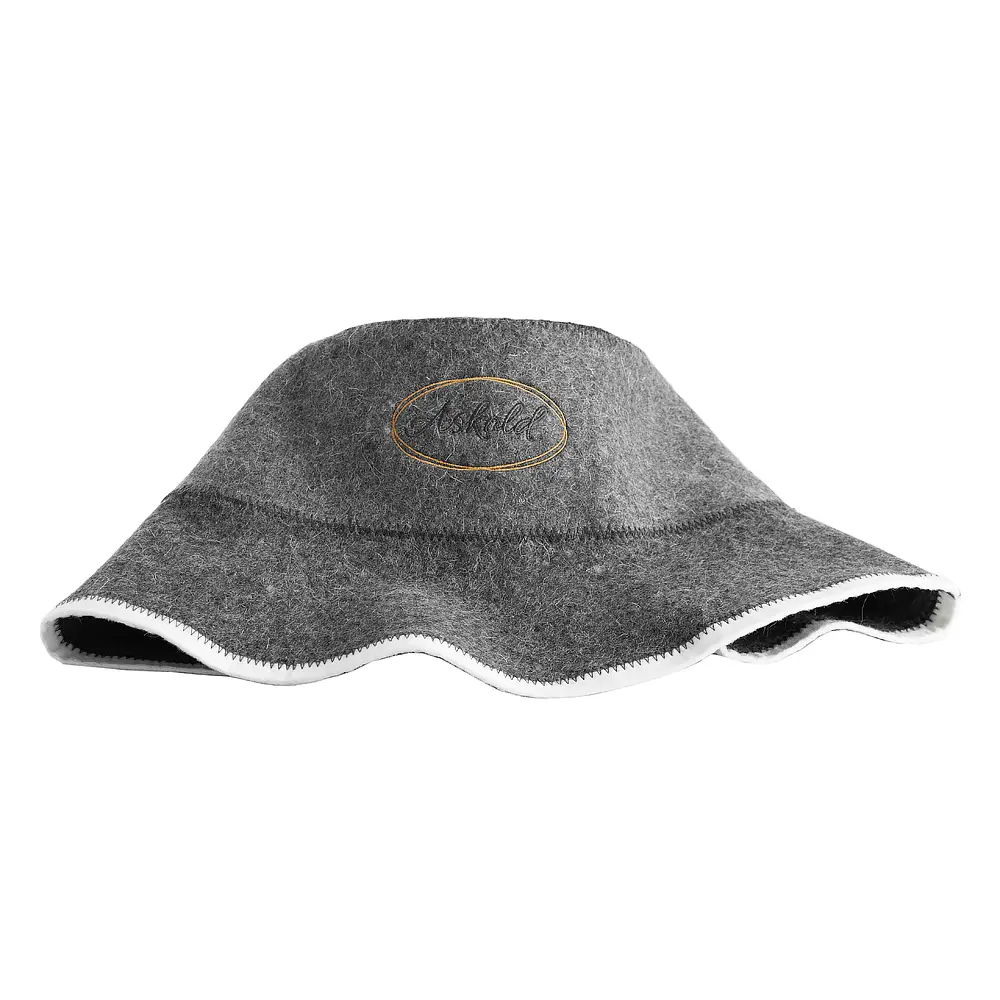 OEM Factory Direct Luxury Natural Wool Eco-Friendly Soft Reusable Sauna Hat Bucket Style Customizalble Color Factories, Factory