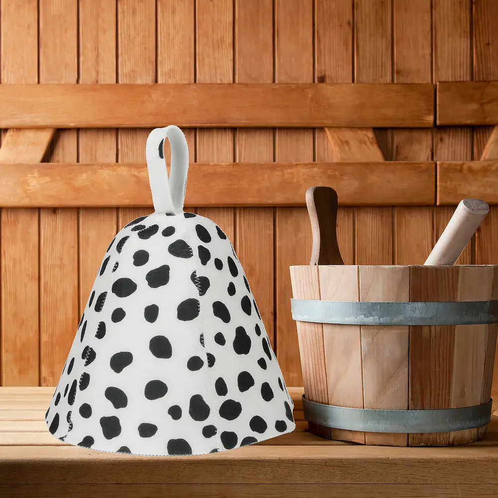 Discount Dalmatian Print Polyester Felt Sauna Hat | Heat Insulation Cap for Men & Women Spa & Sauna Suppliers, Exporters