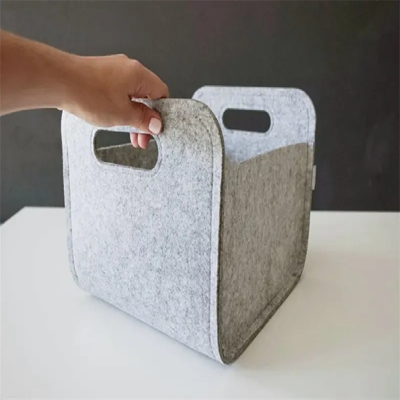 CE Certification Felt Storage Bin Basket Laundry Hamper Collapsible & Convenient Box Organizer with Carry Handles for Office Bedroom Suppliers, Company
