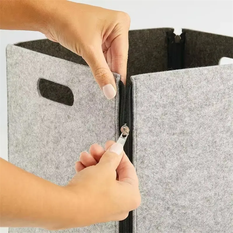 ODM Household foldable cube felt storage box with zipper for kids toys Companies, Company