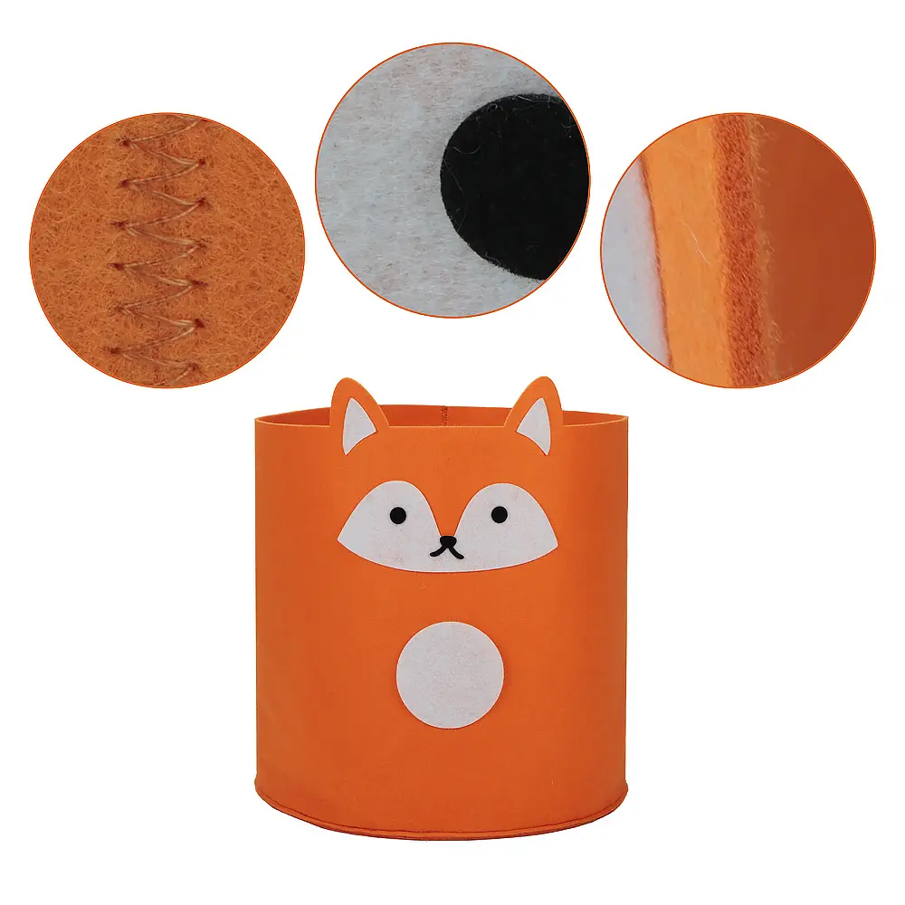 Wholesale Factory New Arrival Fox Felt Storage Basket with Large Capacity Children Toy Basket Felt Manufacturer, Companies