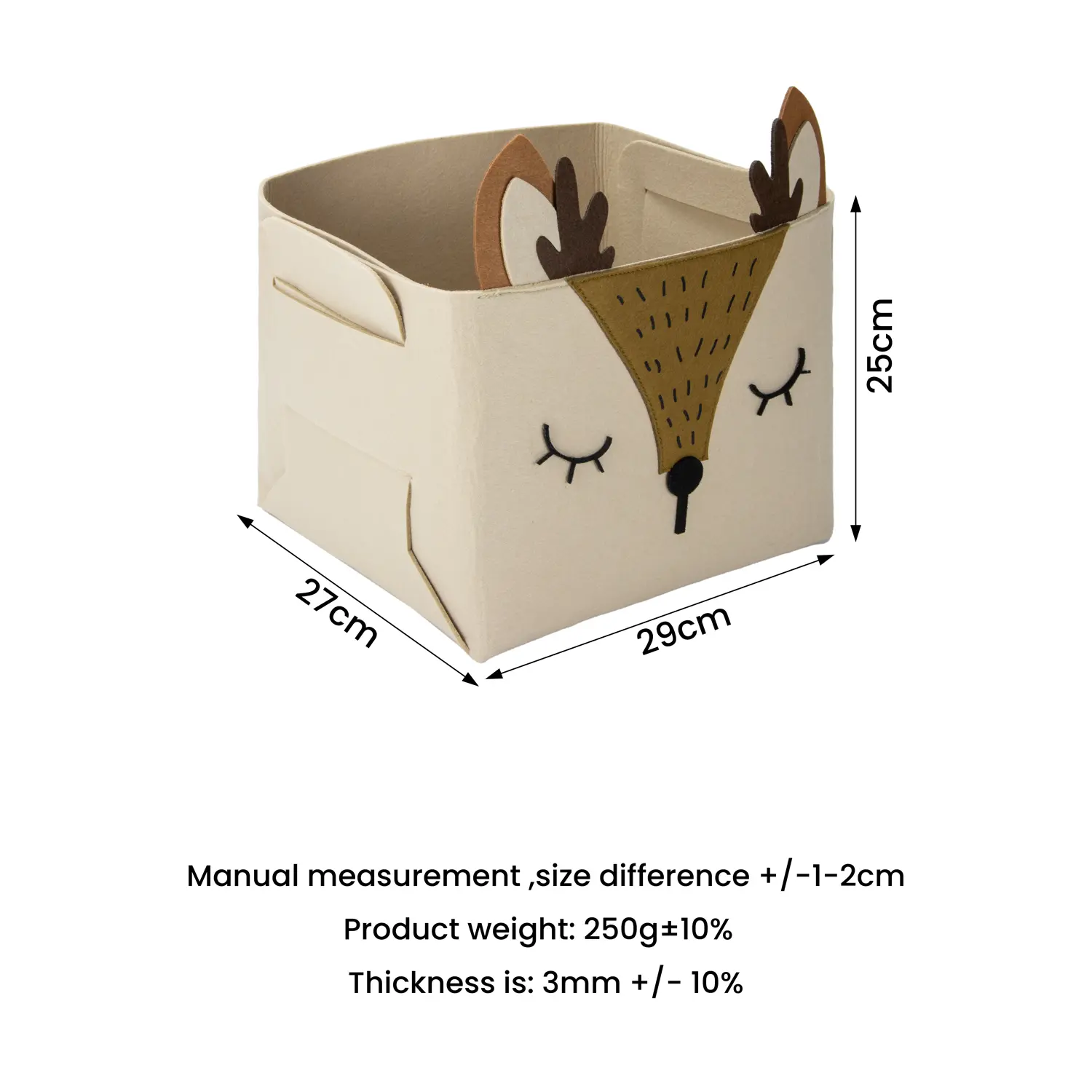 Wholesale Custom Cute Animal Design Felt Storage Basket Organizer