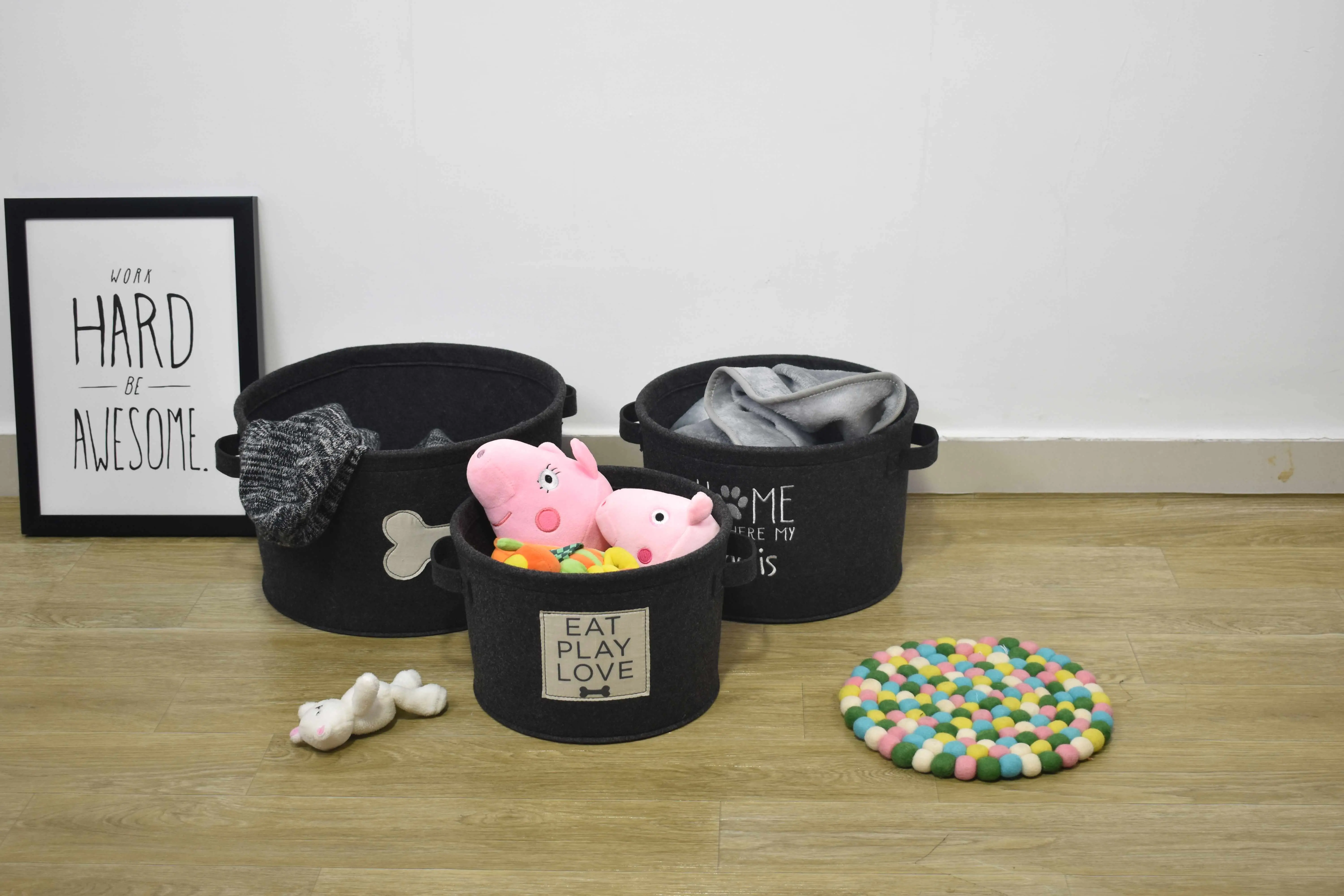 Wholesale felt toy baskets