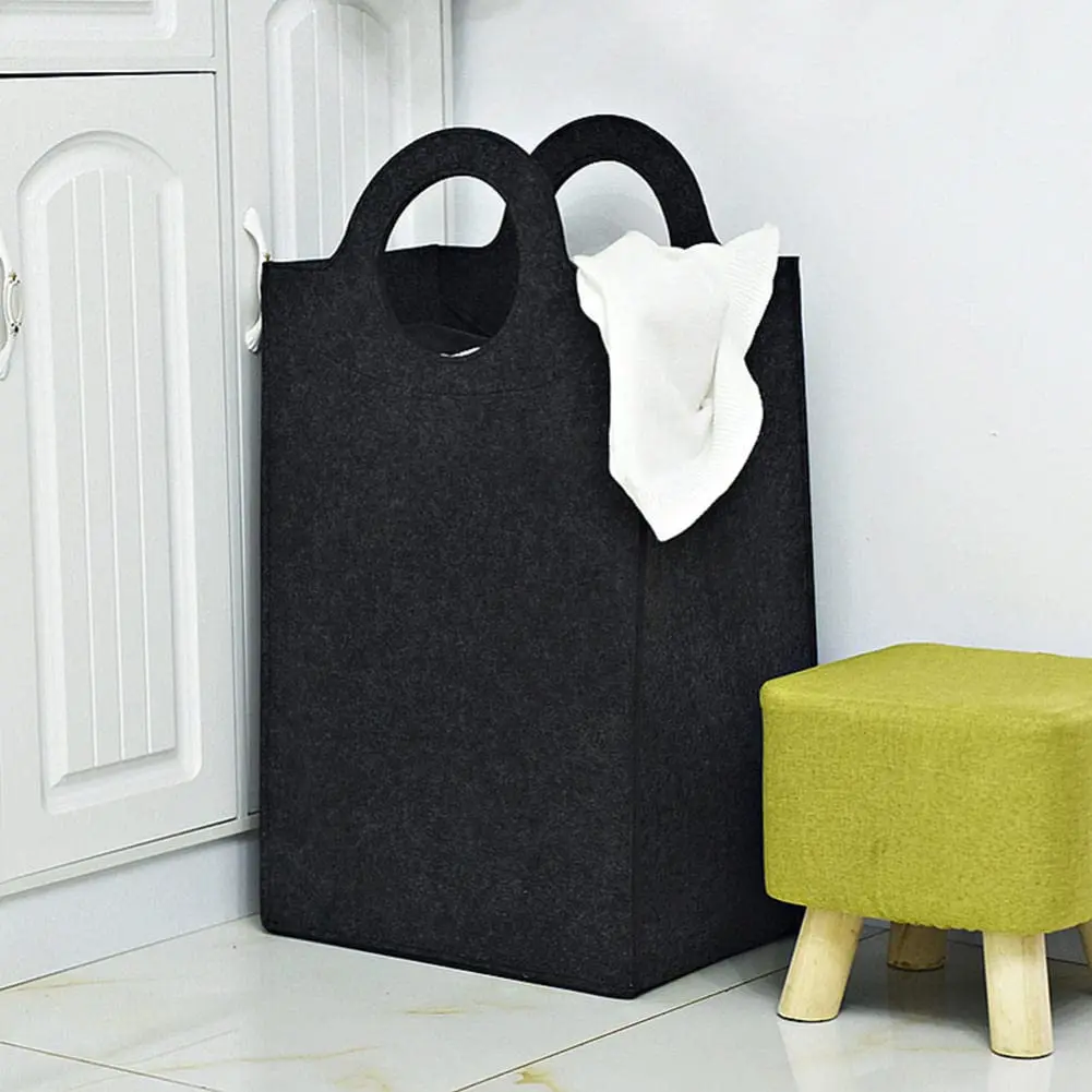 Big Decorative Felt Laundry Hamper - Angle View