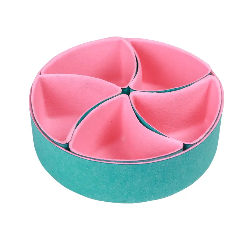 Discount Modern Set of 6PC Felt Fabric Drawer Organizers round Shape Felt Storage Baskets for Tableware Stylish Desk Organizers Company, Product