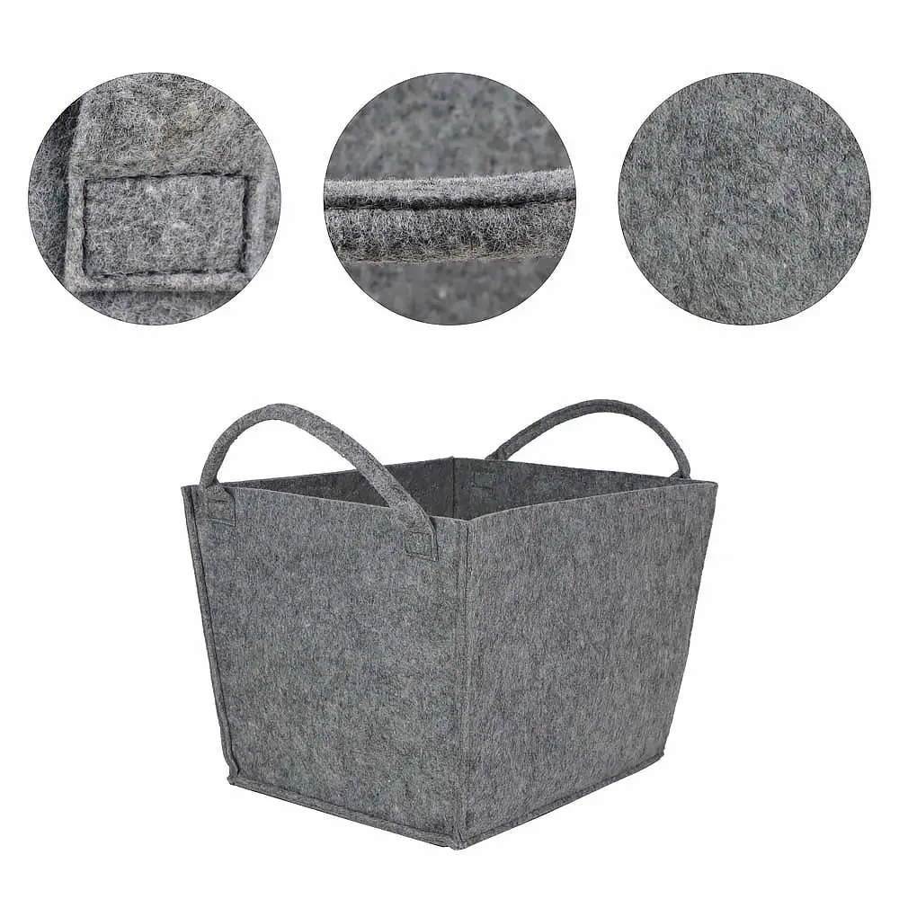 Buy Grey Color Felt Storage Basket with Large Capacity Home Storage Basket Felt Manufacturers, Quotes