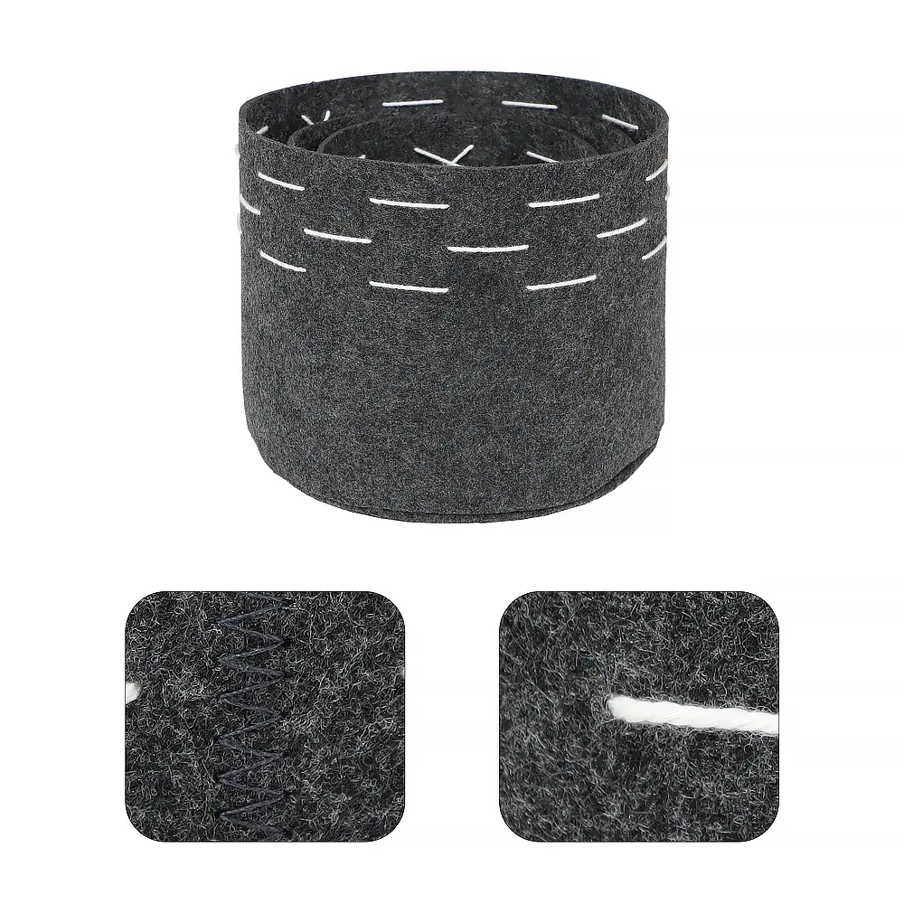 Buy Deep Gray Round Felt Set of Three with Exquisite White Top Decoration Pricelist, Companies