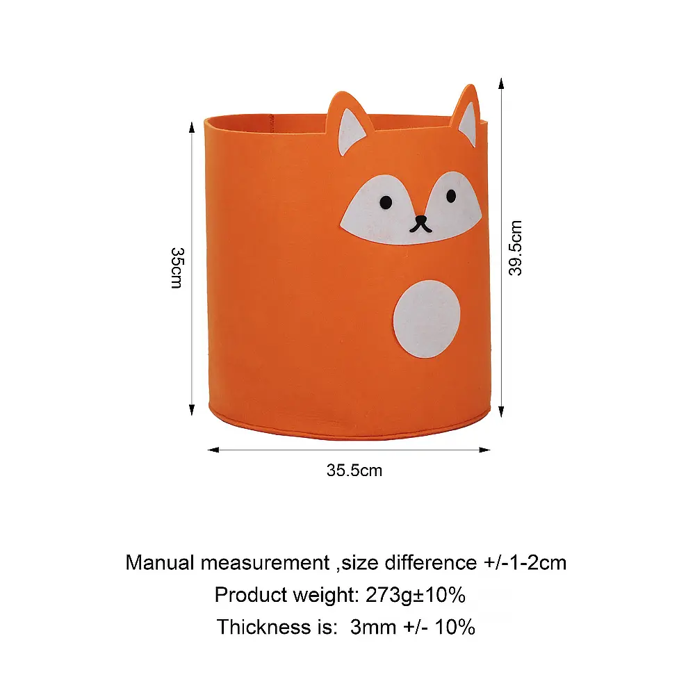 Wholesale Factory New Arrival Fox Felt Storage Basket with Large Capacity Children Toy Basket Felt Manufacturer, Companies