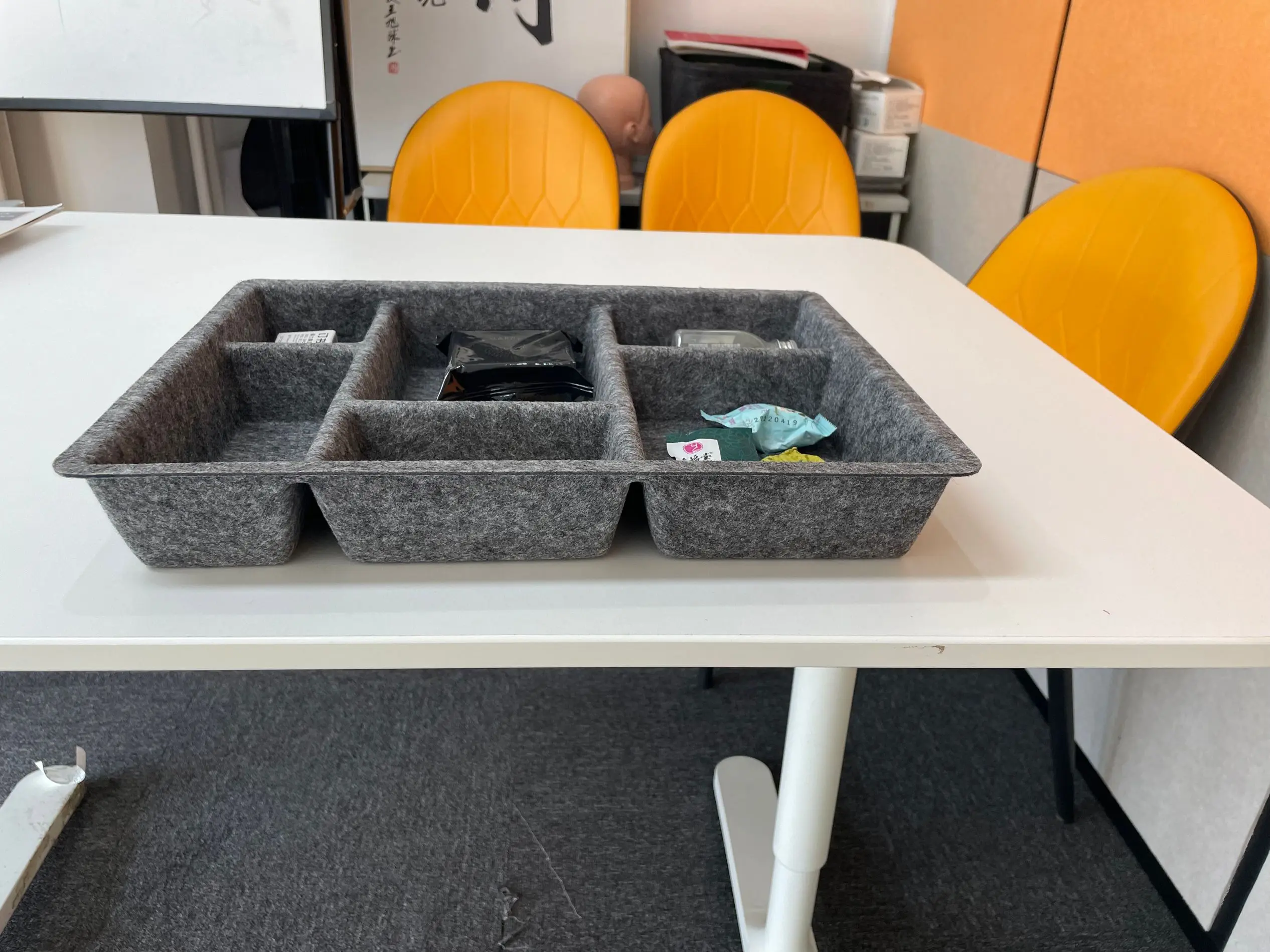OEM colorful drawer organizer round felt fabric storage basket tray on the table or desktop Manufacturer, Quotes