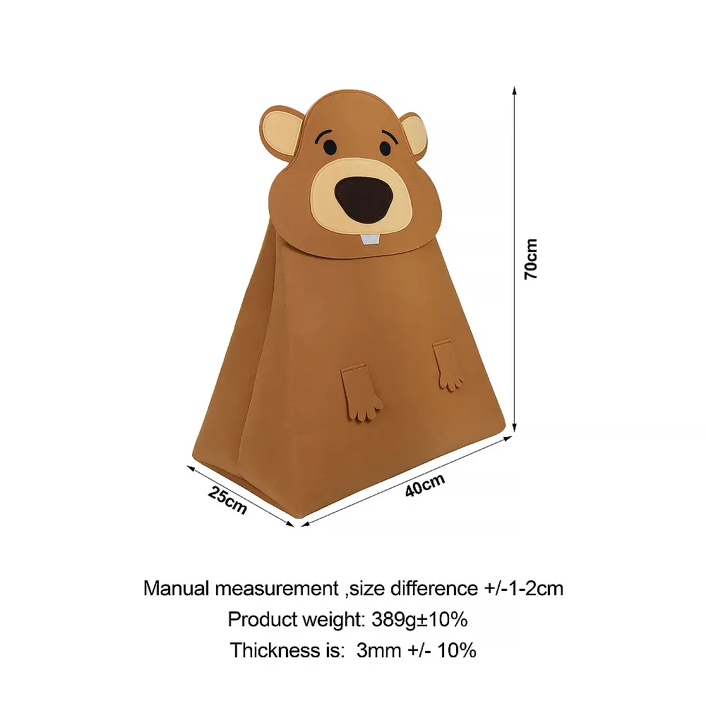 Discount Brown Color Bear Shape Felt Storage Bag with Large Capacity Home Storage Bag Exporter, Pricelist