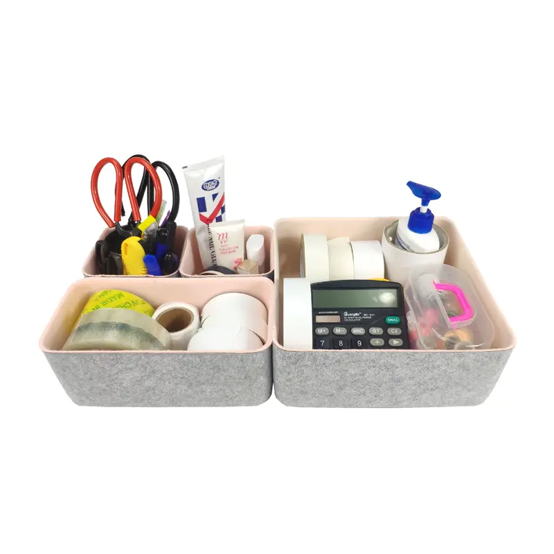 Cheap 4PC Felt Drawer Organizer Storage Bin Office Desk Organizer Drawer Dividers Manufacturers, Factory