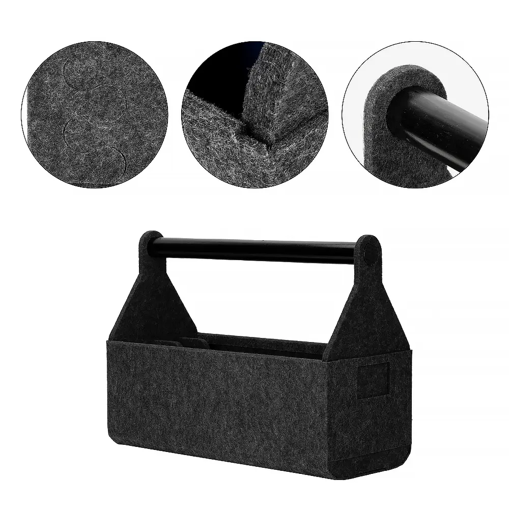 Wood handle storage basket lifestyle view