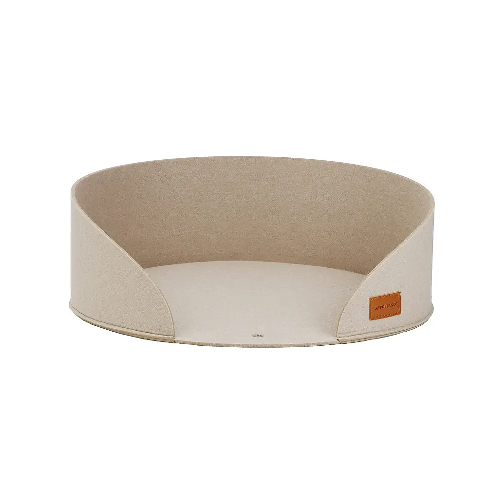 ODM Round Shape Felt Pet Bed Foldable Semi-Enclosed Cat Bed Removable Cat Cave Bed Natural Felt Nest for Pet Cat Suppliers, Factory