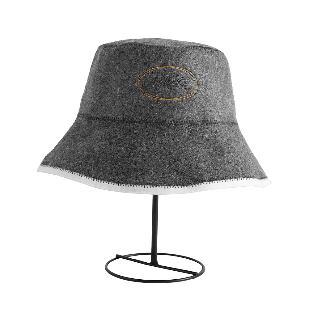 OEM Factory Direct Luxury Natural Wool Eco-Friendly Soft Reusable Sauna Hat Bucket Style Customizalble Color Factories, Factory