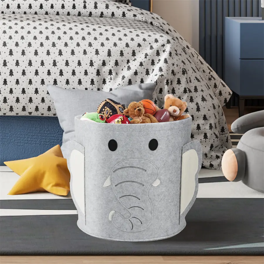 Animal shape cute felt storage basket bin for kids03w2g