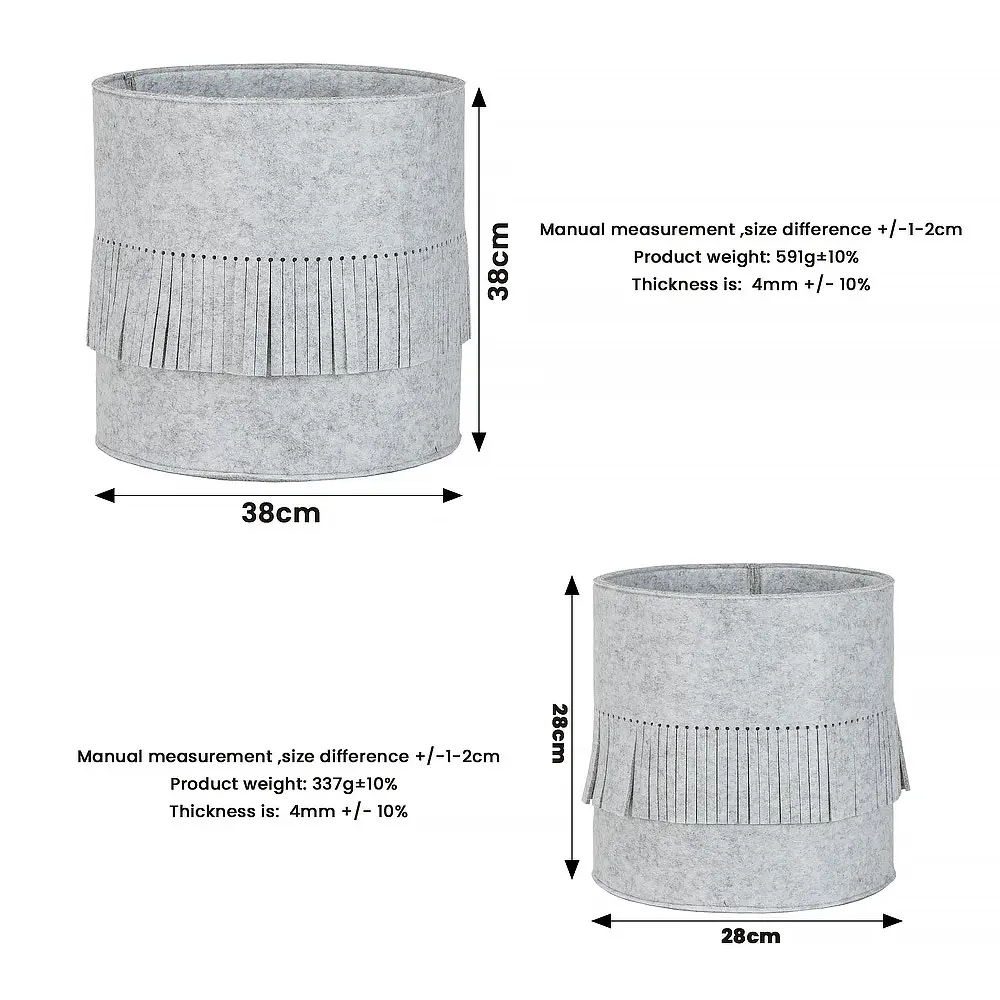 ODM Modern Style Fashion Home Felt Laundry Hamper with Tassel Design Felt Cloth Storage Basket Manufacturers, Manufacturer