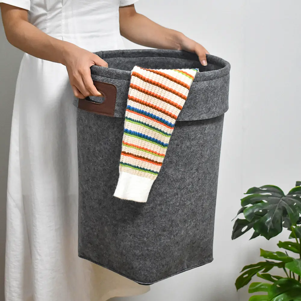 Discount Felt Laundry Hamper Stackable Storage Box Custom Felt Storage Basket for Kids Bedroom Suppliers, Service