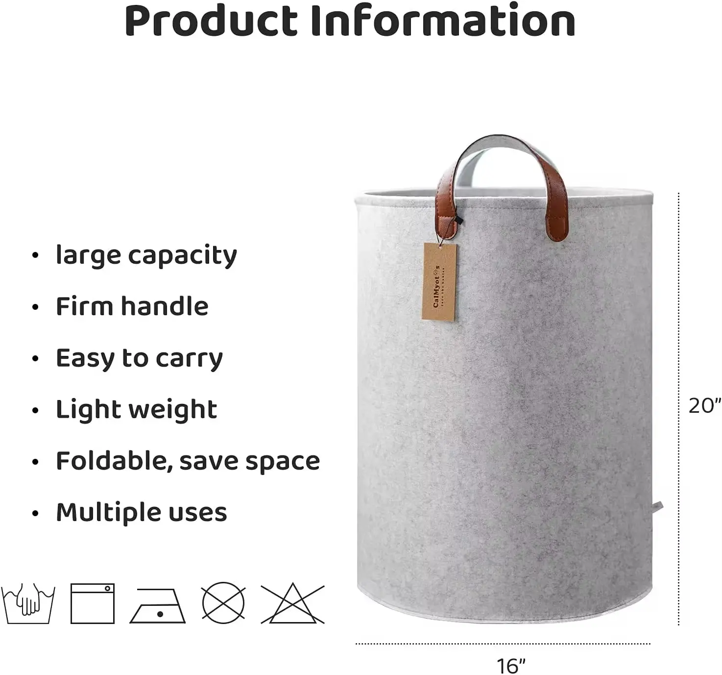 Famous Felt Laundry Basket Home Clothes Hamper with PU handle Simple Design Folding Storage Baskets for Bathroom Use Manufacturers, Exporters