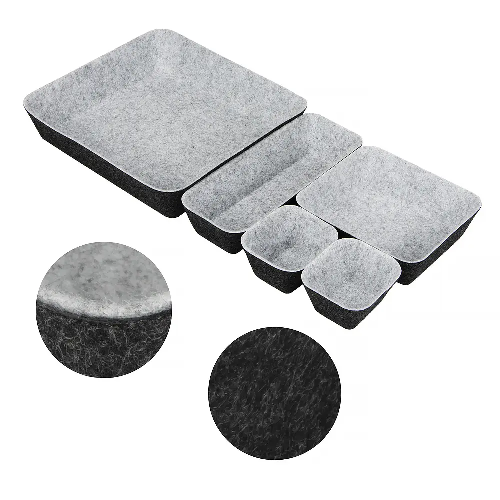 Wholesale Eco-friendly Set of 5PC Felt Drawer Organizer Felt Storage Bin Desk Office Organizer Exporters, Quotes