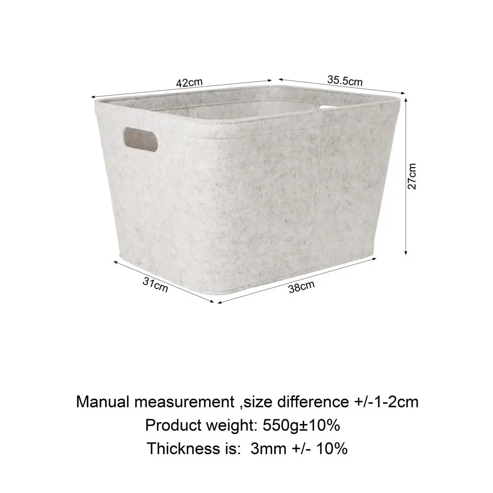 Cheap New Launched White Felt Storage Basket with Handles Home Storage Basket Exporter, Exporters