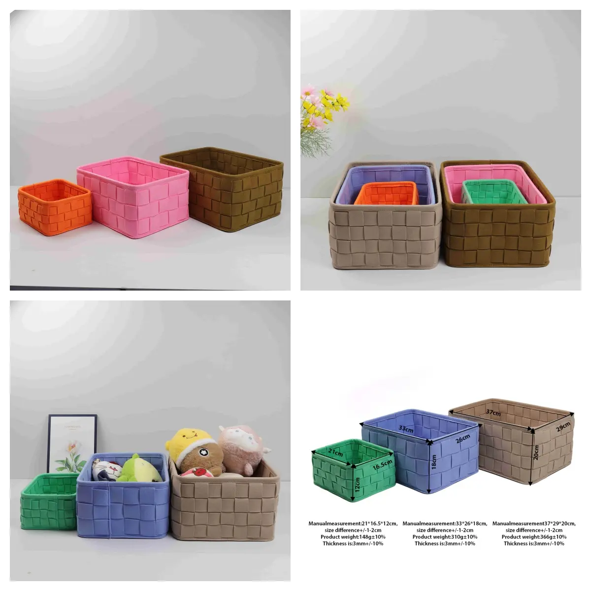 Felt fabric storage box product show