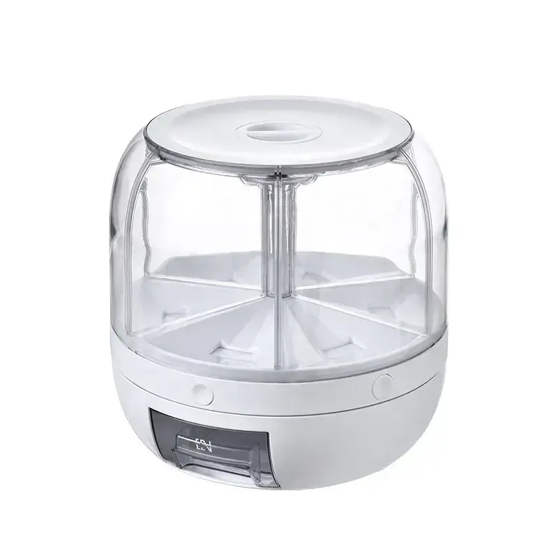 Custom Plastic Clear Round Moisture Proof Cereal Rice Bean Grain Dispenser Food Storage Bucket Box Container Suppliers, Pricelist
