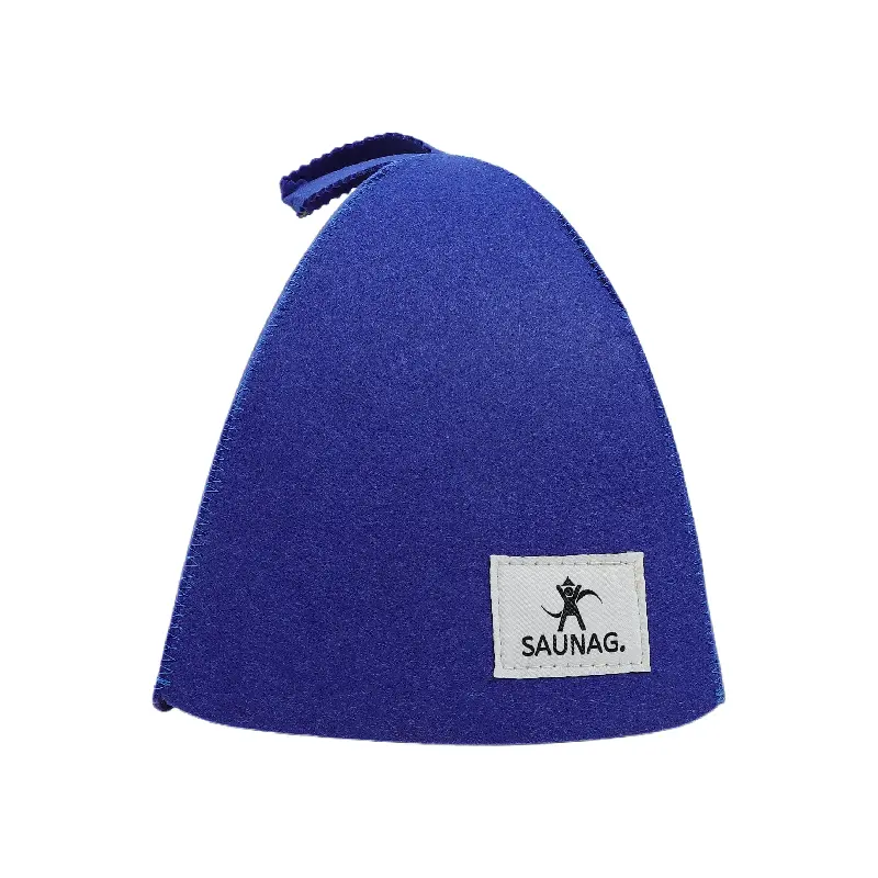 Custom Color Wool Felt Sauna Hat with Brand Label & Hanging Loop | Heatproof Spa Cap for Sauna Room