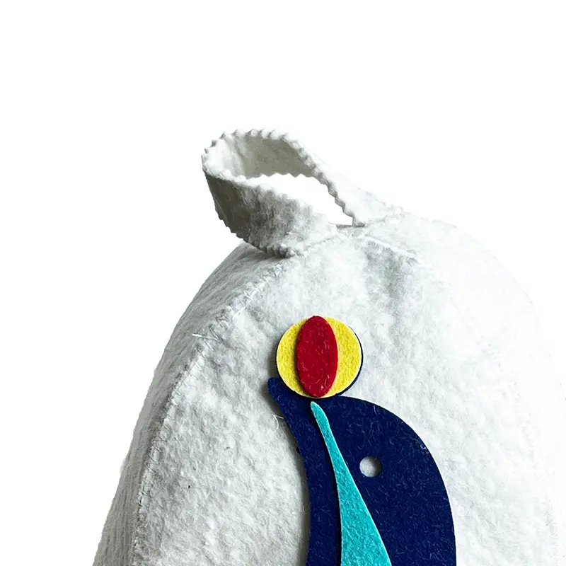 CE Certification Wool Sauna Hat with Dolphin - Balancing - Ball Design, Fun for Sauna Sessions Suppliers, Factory
