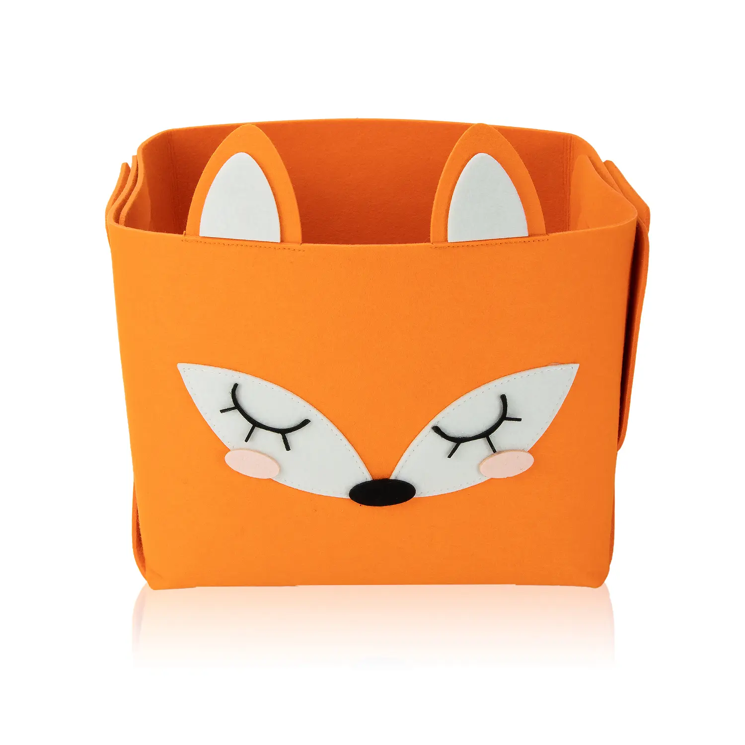 Custom New Launched Cartoon Fox Shape Felt Storage Basket with Customized Pattern Company, Product