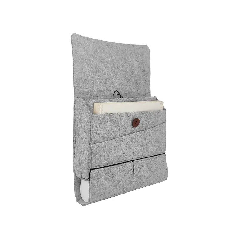 ODM Grey Suspensible and Foldable Bedside Felt Storage Bag with Large Capacity for Room Which Accept Customized Color ,Size and Logo Manufacturer, Product