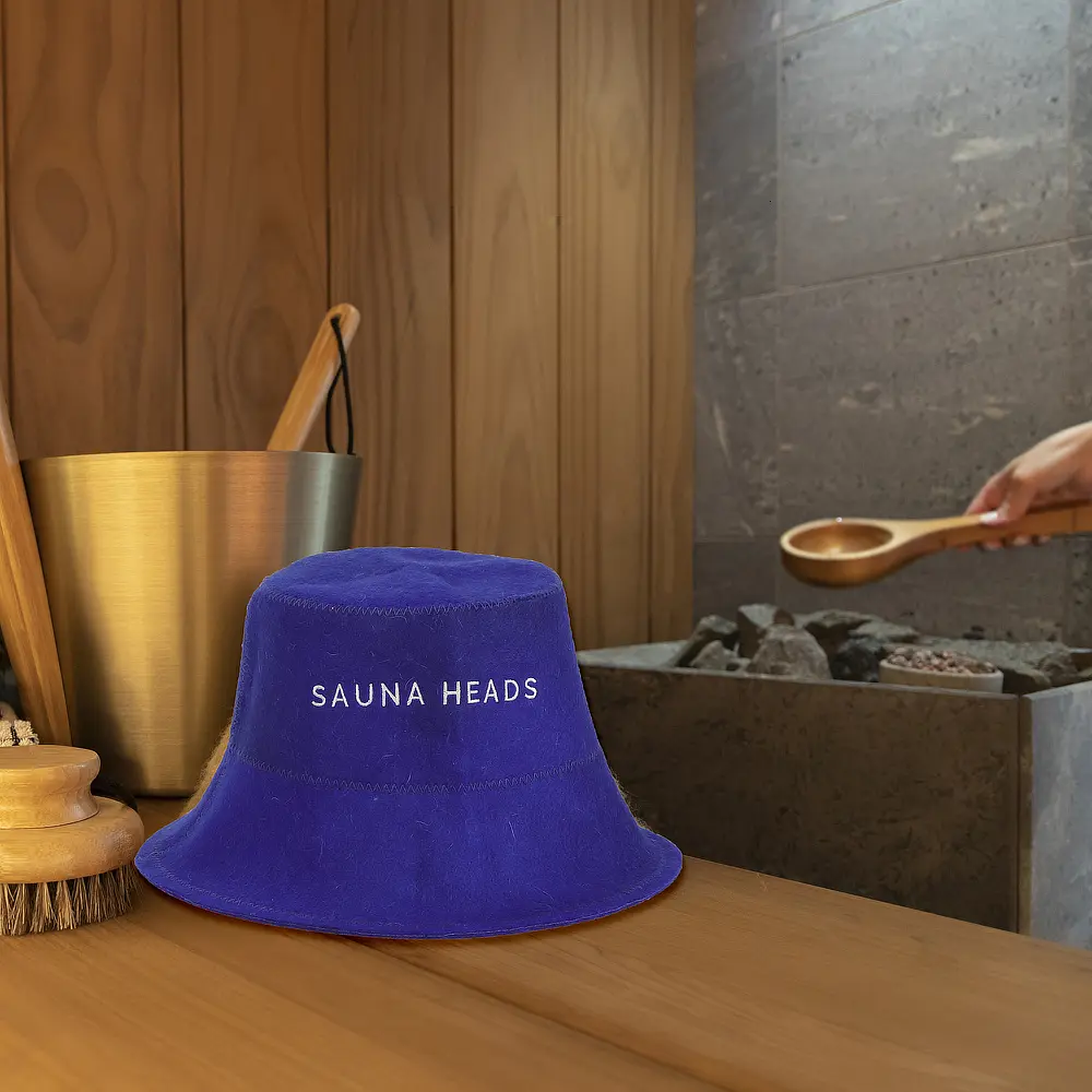 Custom High Quality 100% Wool Eco-Friendly Soft Reusable Sauna Hat Bucket Style with Custom Color and Logo Factory, Service