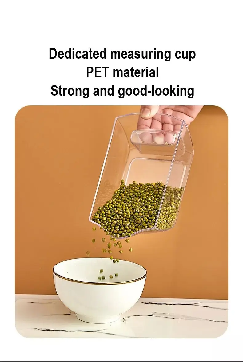 Custom Plastic Clear Round Moisture Proof Cereal Rice Bean Grain Dispenser Food Storage Bucket Box Container Suppliers, Pricelist