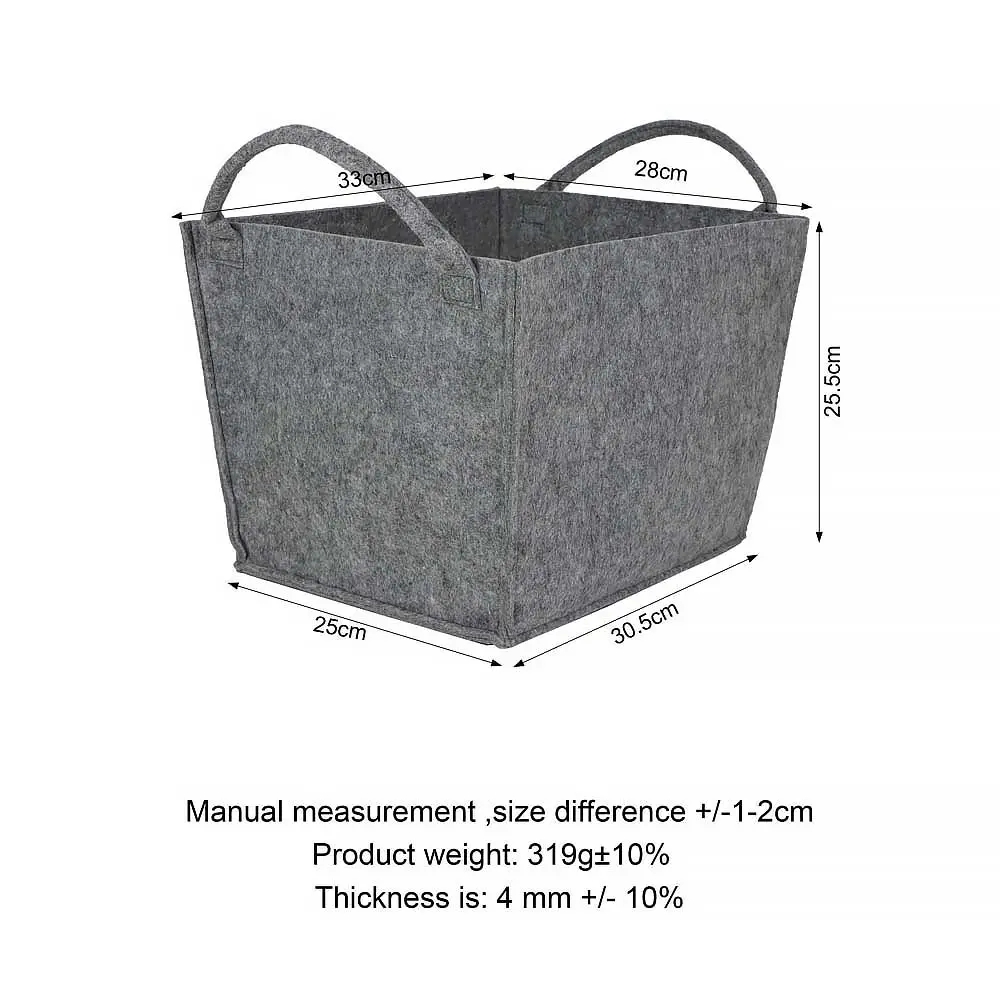 Buy Grey Color Felt Storage Basket with Large Capacity Home Storage Basket Felt Manufacturers, Quotes