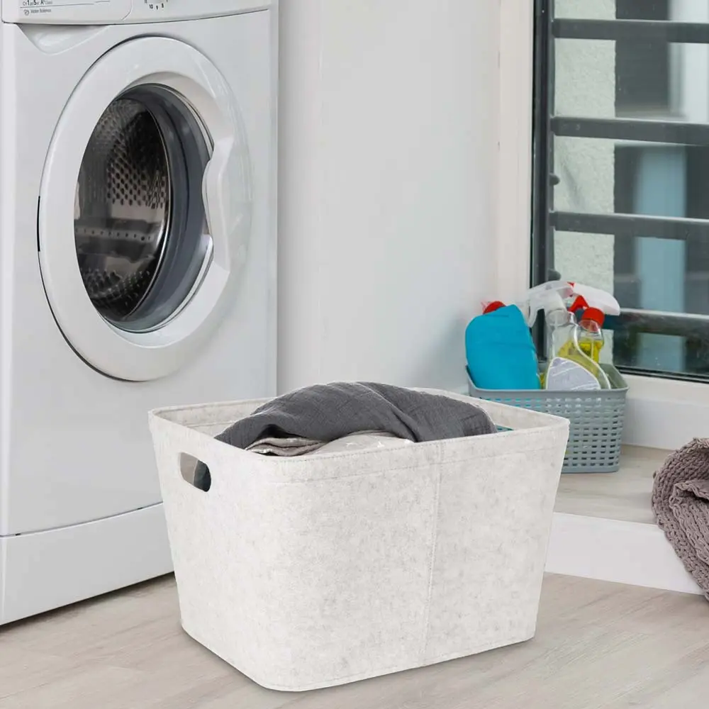 Cheap New Launched White Felt Storage Basket with Handles Home Storage Basket Exporter, Exporters