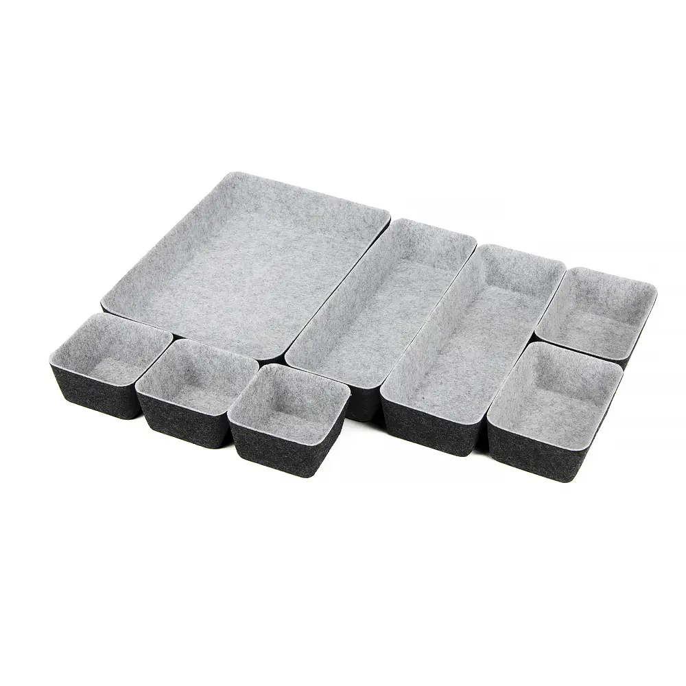 Famous 8-Piece Felt Drawer Organizer Set | Custom Modular Desk Bins Exporter, Products