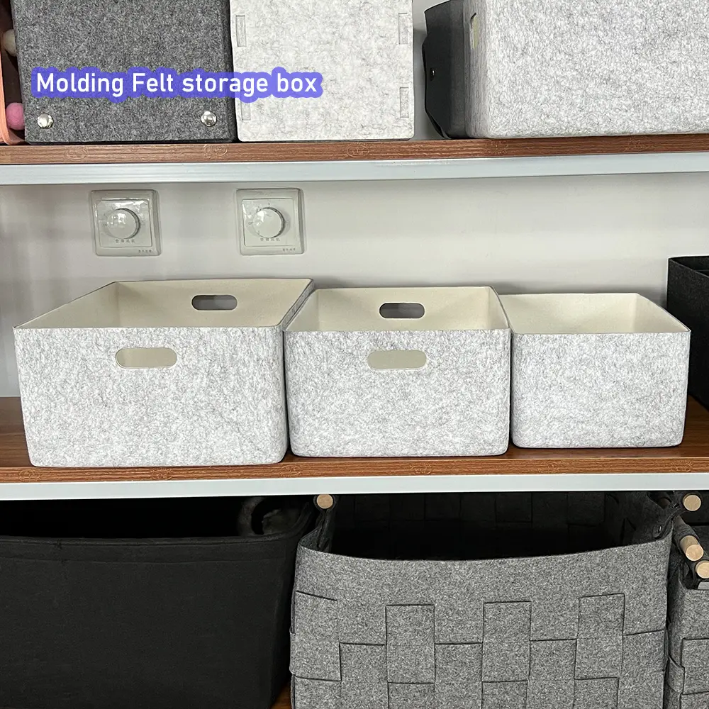 Buy 3 Size Felt Storage Bin Boxes Drawer Organizer Office Drawer Dividers Manufacturers, Exporters