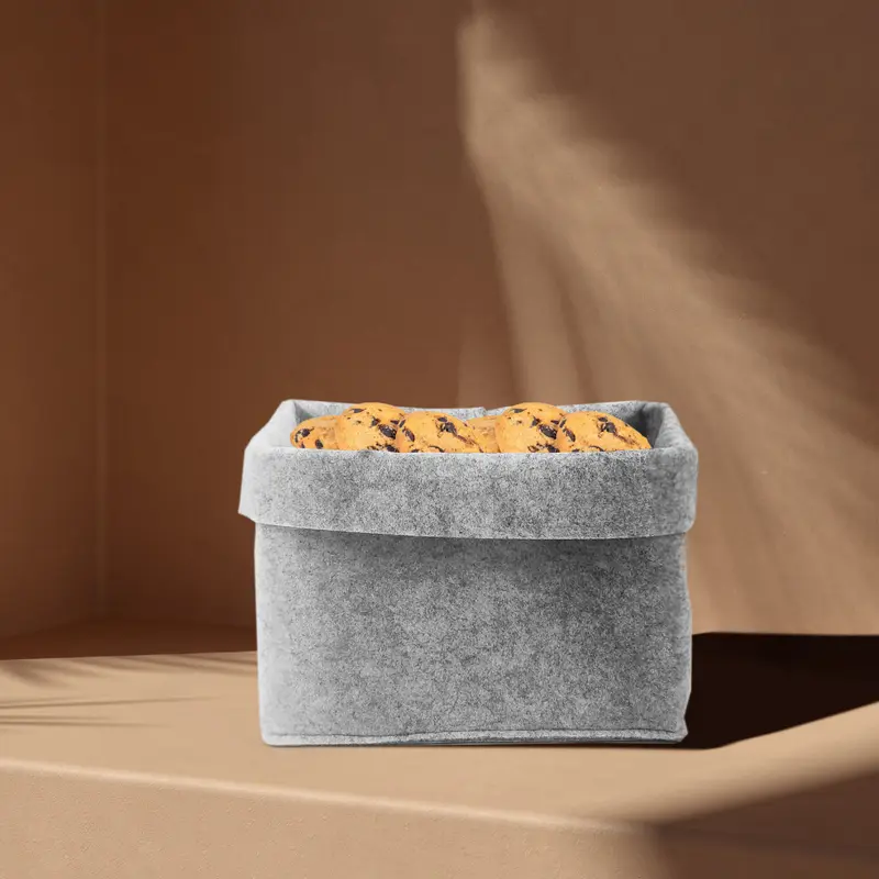 Wholesale Best Selling Felt Desk Storage Basket Foldable Storage Box Felt