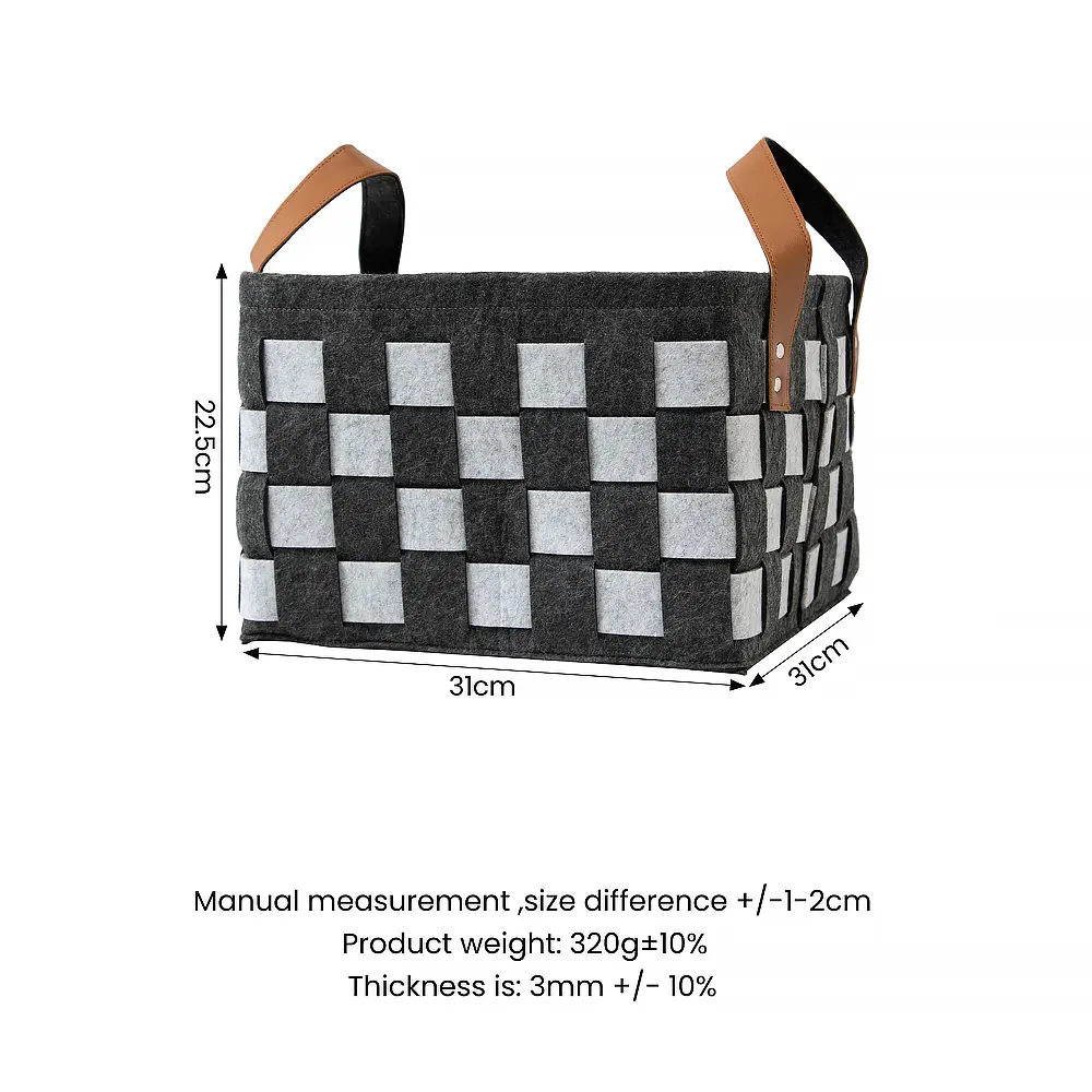 Wholesale Handmade Woven Felt Foldable Laundry Basket Storage With Handles Factory, Quotes