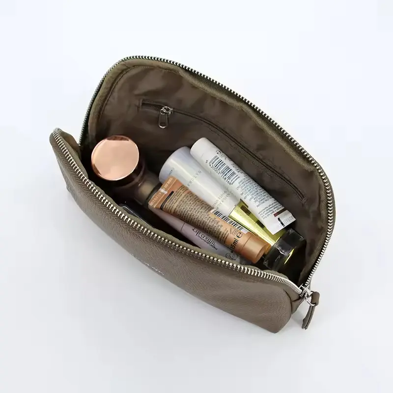 Custom Soft PU Leather Cosmetic Bag Zipper Gift Bag with Embossed Logo Custom Luxury Makeup Cosmetic Organizer Pouch Bags Factories, Service