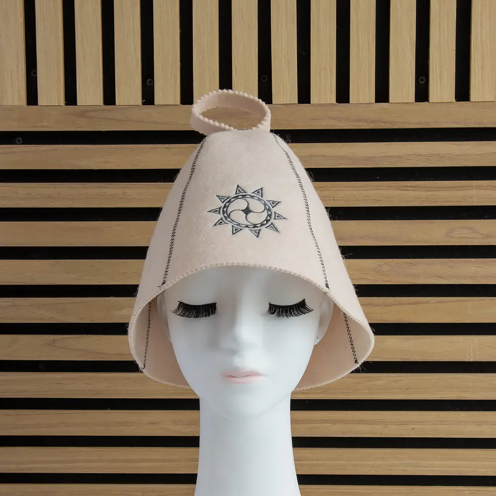 Famous Brand Logo Added Wool Felt Sauna Hat Support to Add Logo Hair Enhancing Shower Cap Protect Hair Sauna Hat Quotes, Company