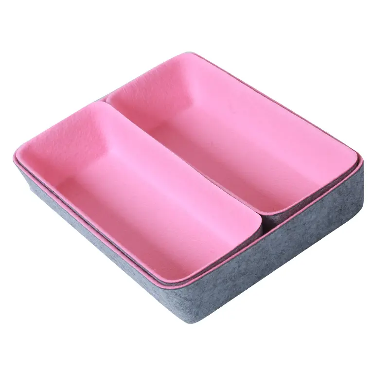 CE Certification Set of 3 Felt Bin Basket Drawer Organizer Office Organizer Felt Storage Basket Quotes, Company