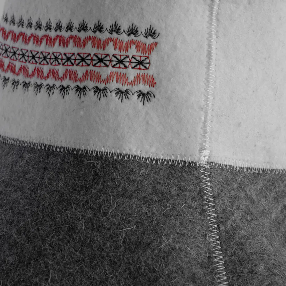 Famous 100% Wool Felt Sauna Hat with Nordic Embroidery Band | Heatproof Spa Cap for Sauna Room Factory, Products