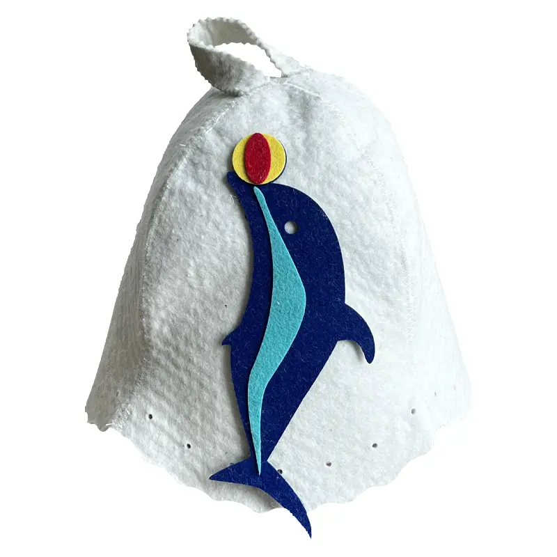 CE Certification Wool Sauna Hat with Dolphin - Balancing - Ball Design, Fun for Sauna Sessions Suppliers, Factory