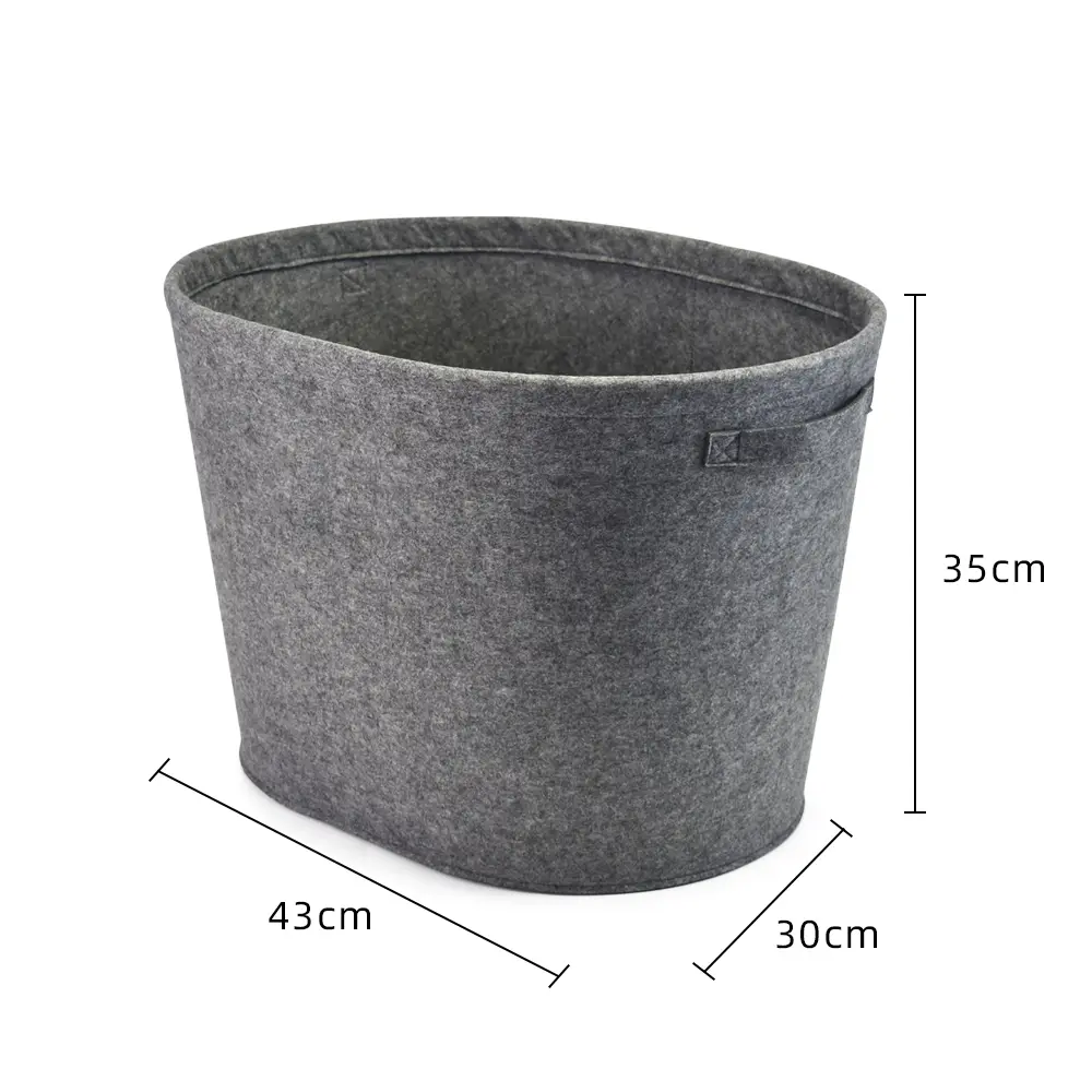 Cheap Non Woven Felt Laundry Basket Bag With Handles Collapsible Freestanding Clothes Large Storage Basket For Bedroom Foldable Suppliers, Exporters
