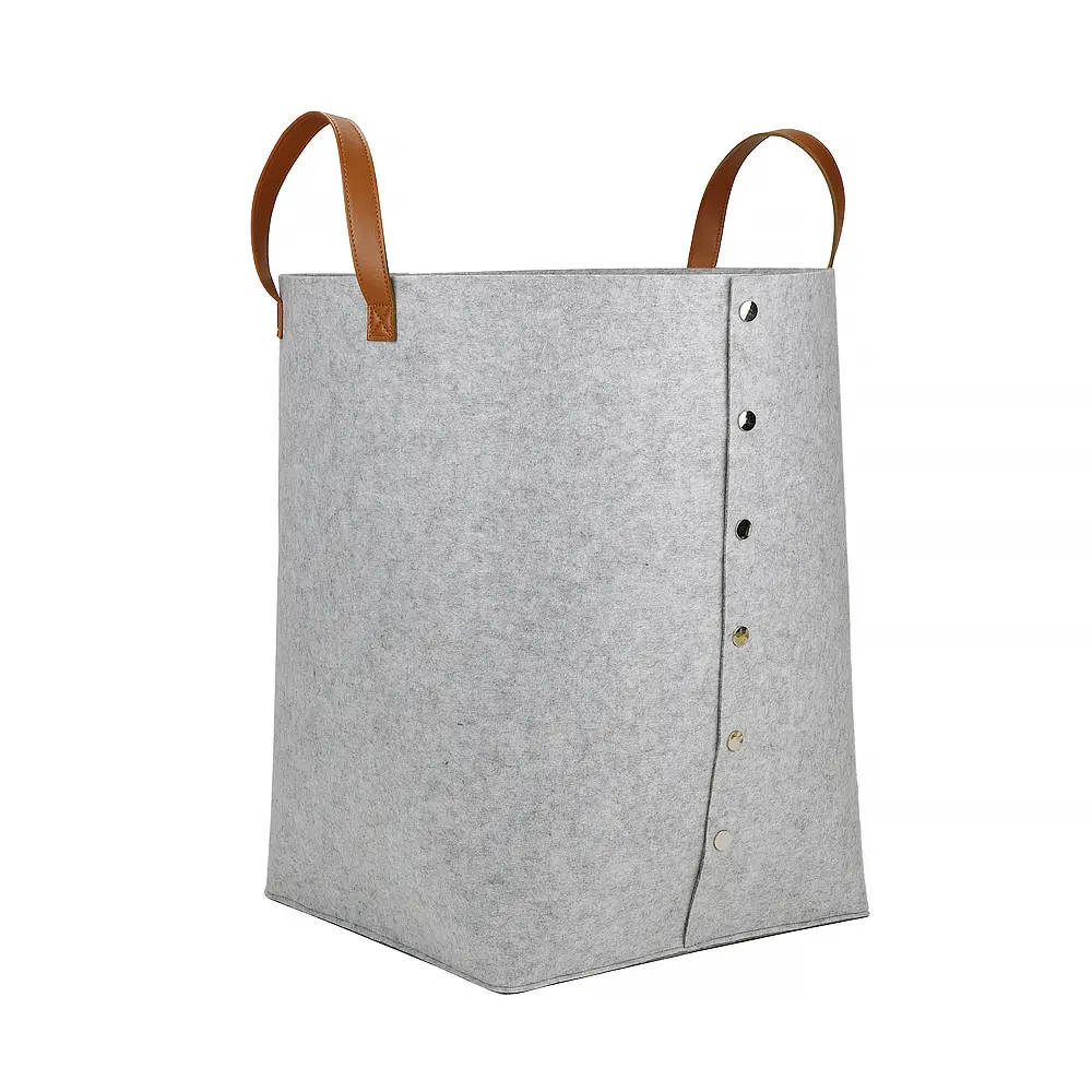 Freestanding Felt Laundry Hamper - Angle View