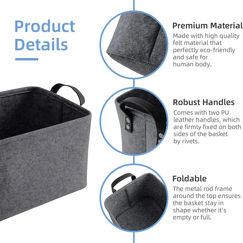 Felt Storage Basket Specification Image 3