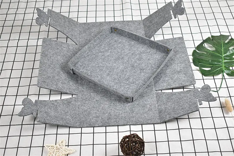 CE Certification stackable custom high quality gray small jewelry felt gift box storage basket with cover Company, Service