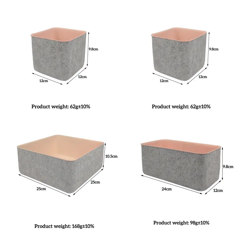 Cheap 4PC Felt Drawer Organizer Storage Bin Office Desk Organizer Drawer Dividers Manufacturers, Factory