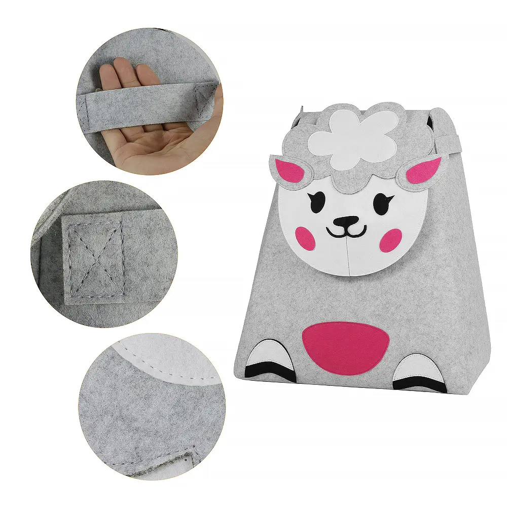 Famous Lovely Sheep Felt Storage Basket 3mm Thickness Animals Organizer Felt Storage Basket Exporters, Pricelist