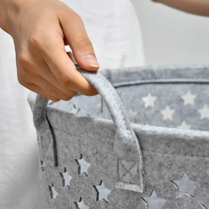 Large Felt Laundry Hamper - Lifestyle Scene